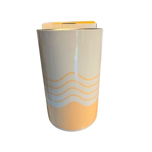 SOCIETY6 WINE CHILLER in CREAM AND PEACH STRIPE 7.6" Stainless Steel NEW retro - Picture 5 of 5
